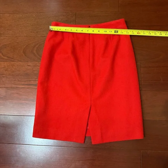 J. Crew The Pencil Skirt Red Wool Professional Skirt Size 0 - Picture 5 of 8